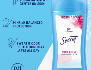 Secret Invisible Solid Powder Fresh Antiperspirant and Deodorant